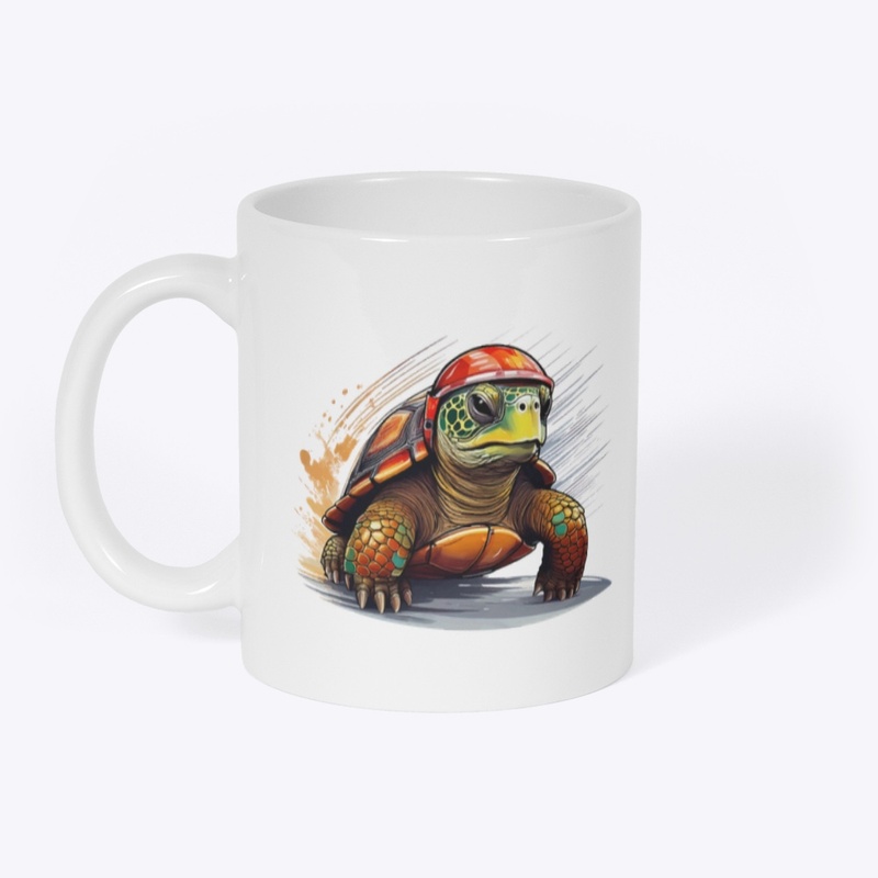 Racing Turtle with Helmet Art
