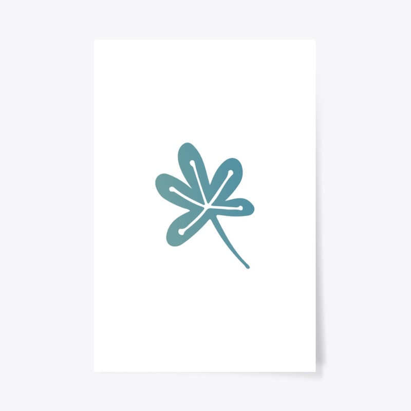 Elegant Teal Floral Line