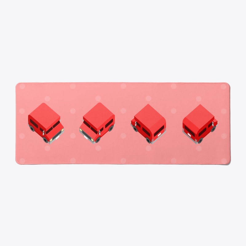 Camper Van Deskmat - Red
