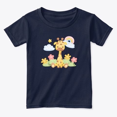 Baby Giraffe Navy  T-Shirt Front