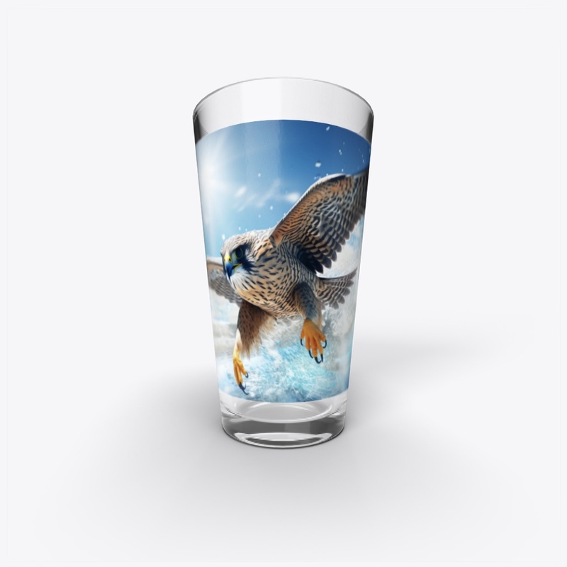 Falcon Force in Flight Over Ocean