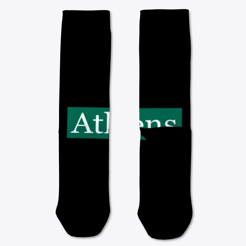 Athens Written in White on Green