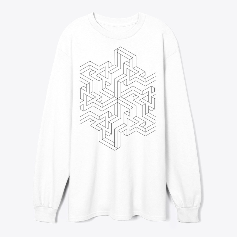 "Geometric Illusion Maze Design"