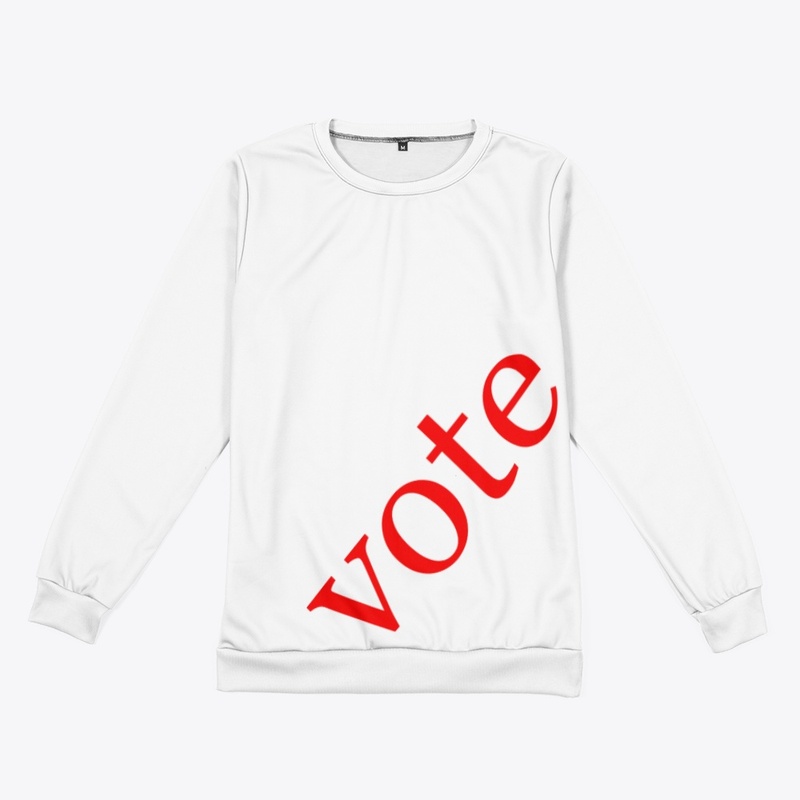 Vote Written in Red Vertical