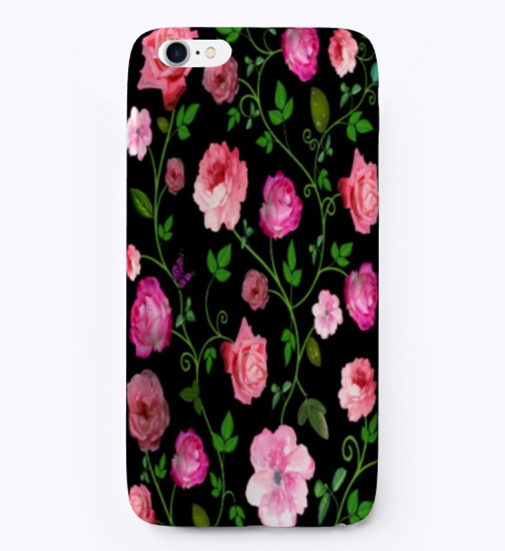 Roses on vines and butterfly