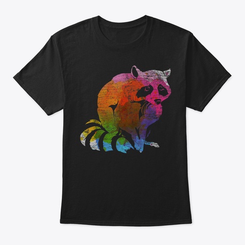 Racoon Tshirt42 Black T-Shirt Front
