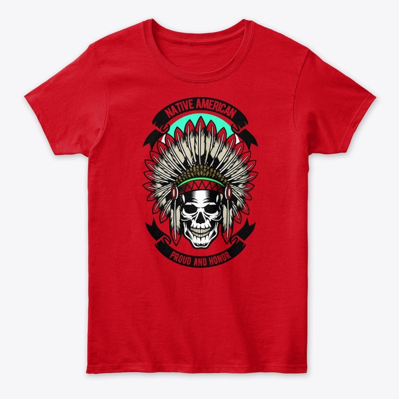 Indian skull with an Indian plume