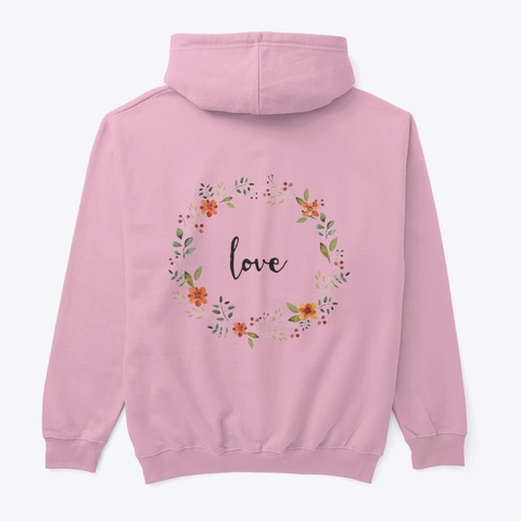 Cute Cat Valentine Sweatshirt Light Pink Camiseta Back
