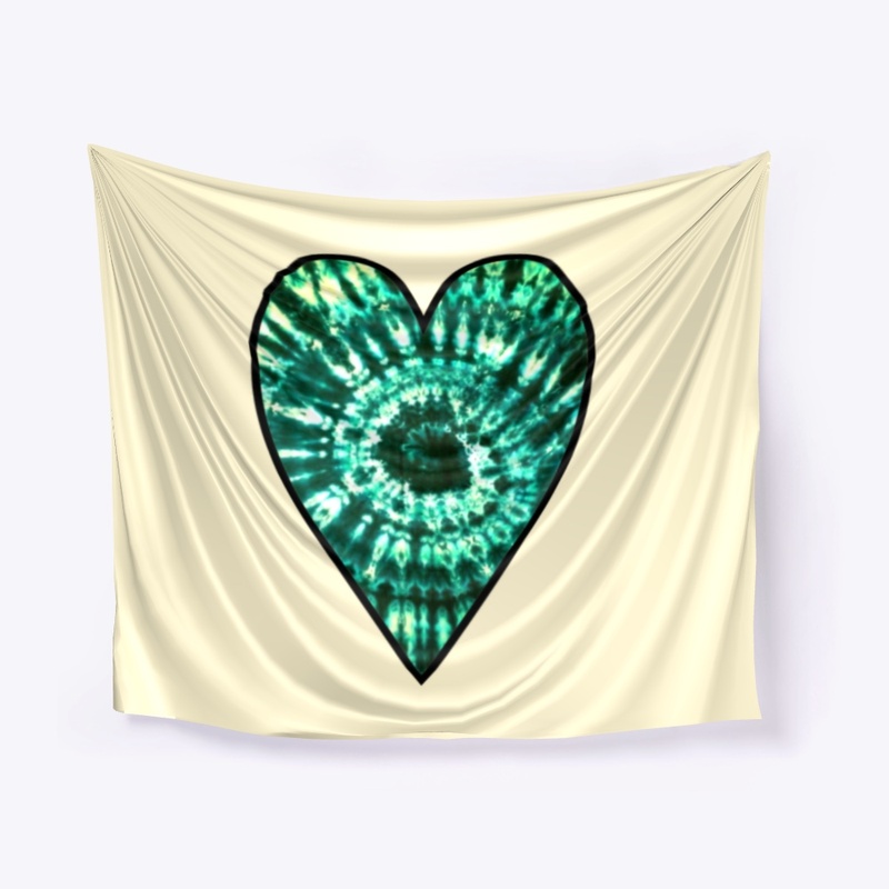 Green -Tie Dye Heart 