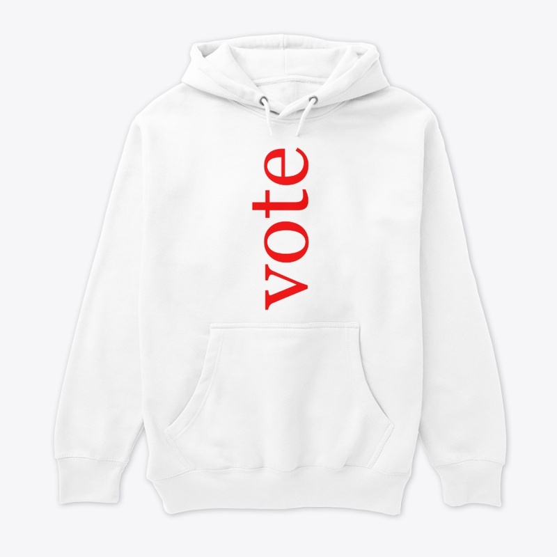 Vote Written in Red Vertical