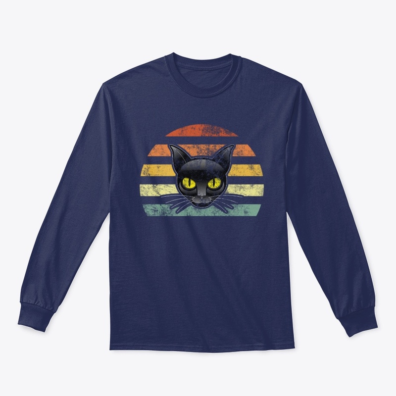 Vintage Black Cat Distressed
