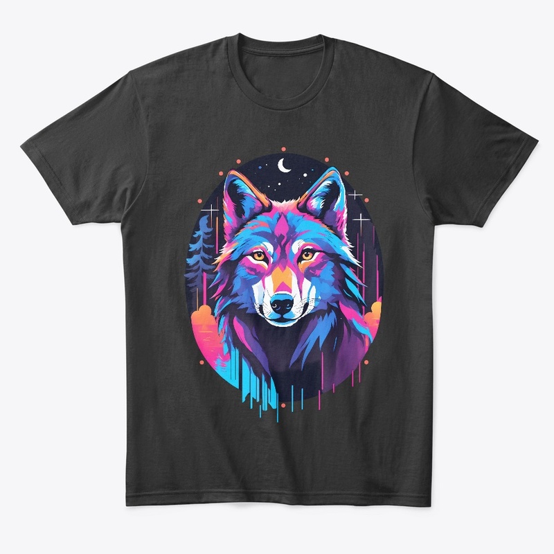 Eerie Neon Blacklight Wolf Shirt