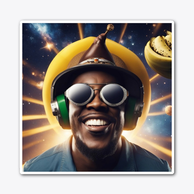 Man wearing a banana hat