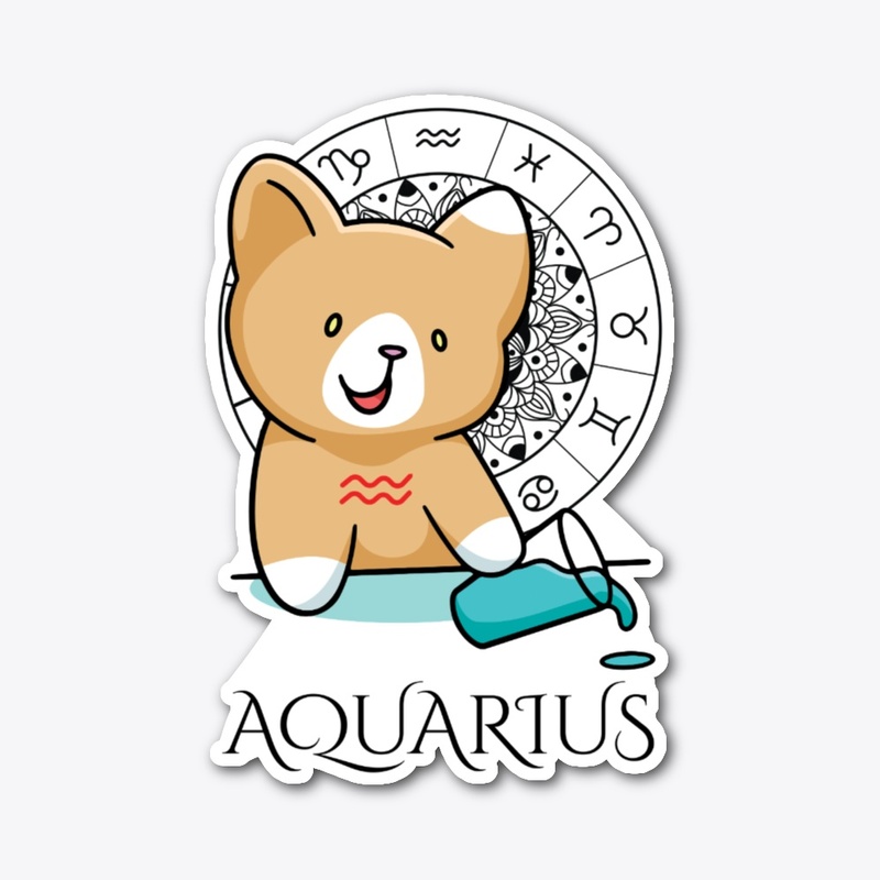 Aquarius Zodiac White T-Shirt