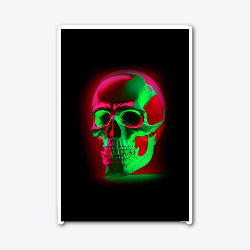 neon colour skull