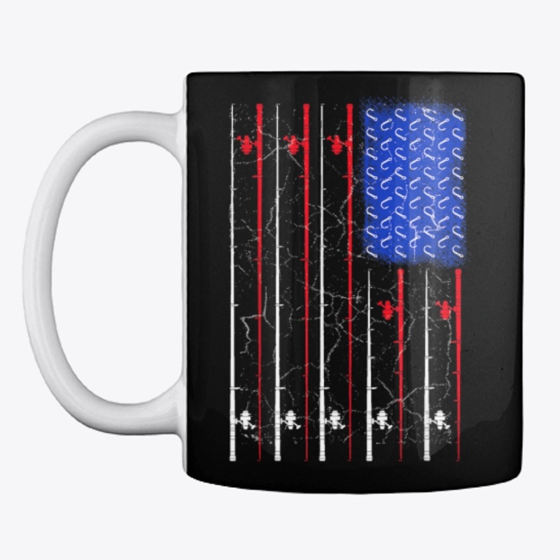 American Flag Fishing T-shirt Fisherman