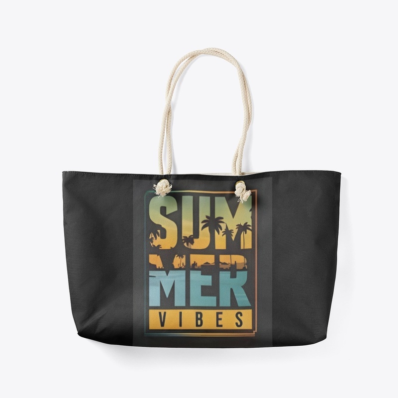 summer vibes text styled carry bags