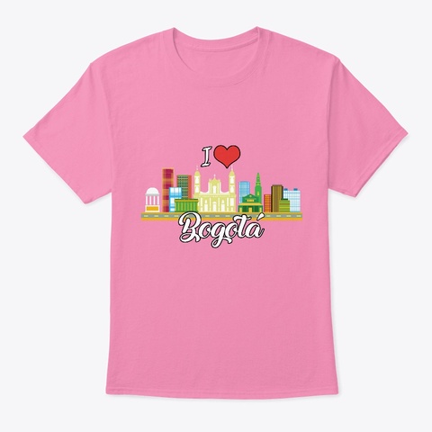 I Love Bogota City Design Pink áo T-Shirt Front