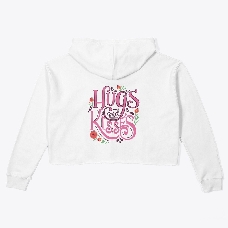 hugs and kisses crop hoodie 