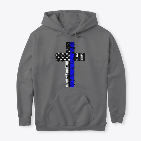 Blue Line Cross Dark Heather T-Shirt Front