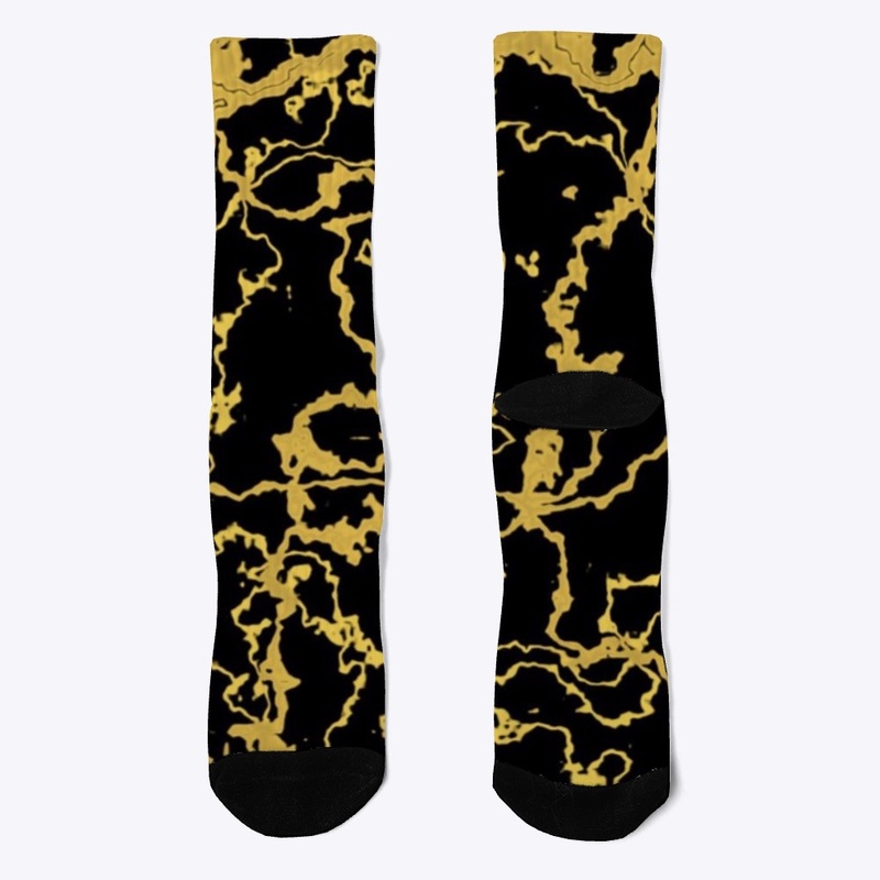 Black and Gold Marble Print