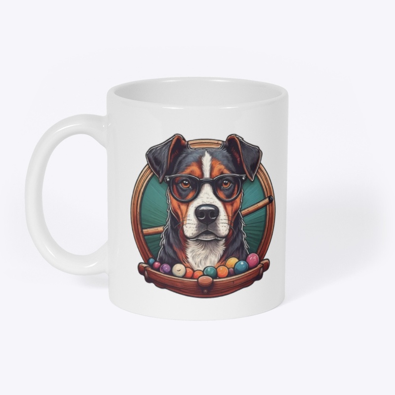 Funny Billiard Dog Illustration