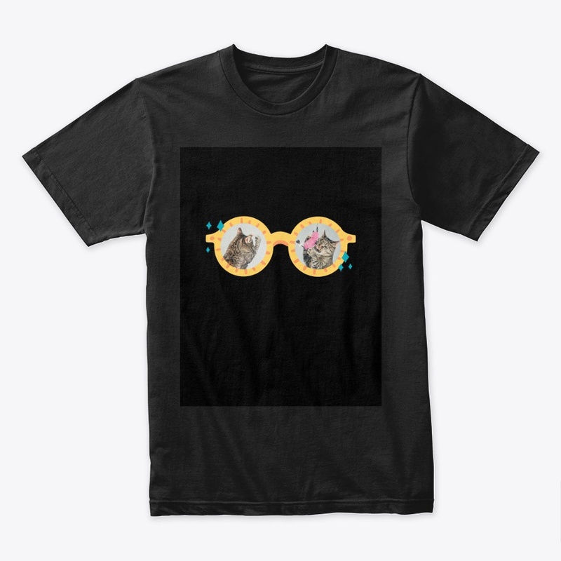 Funny bouncy cute yellow cat glasses
