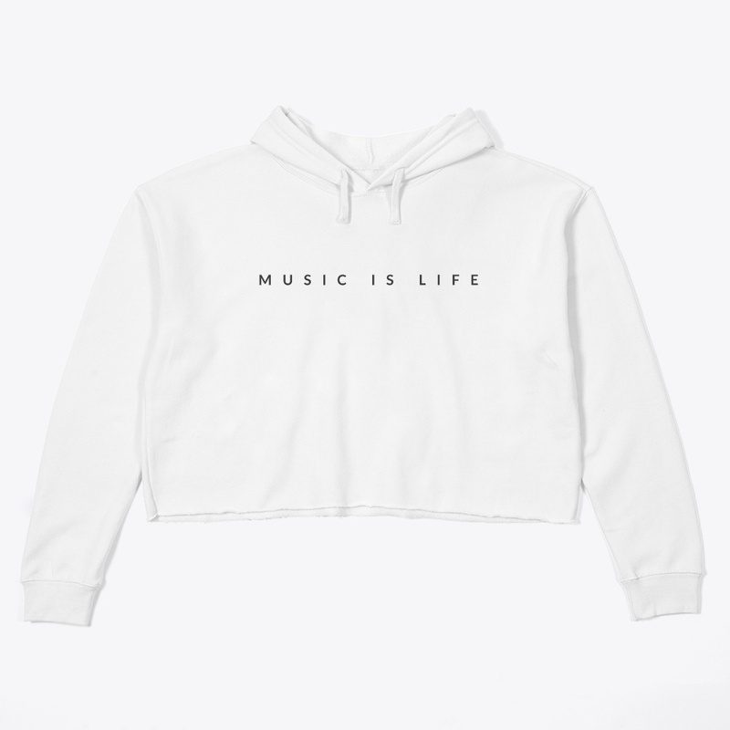 Music is Life Crop Hoodie