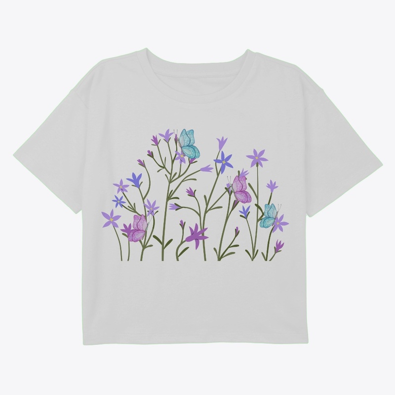 Floral Blossoms With Butterflies