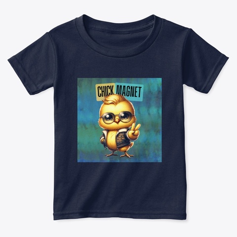 Cool Chick Magnet Design Navy  T-Shirt Front