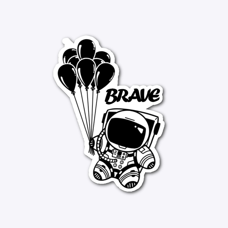 Cute astronaut with balloons 