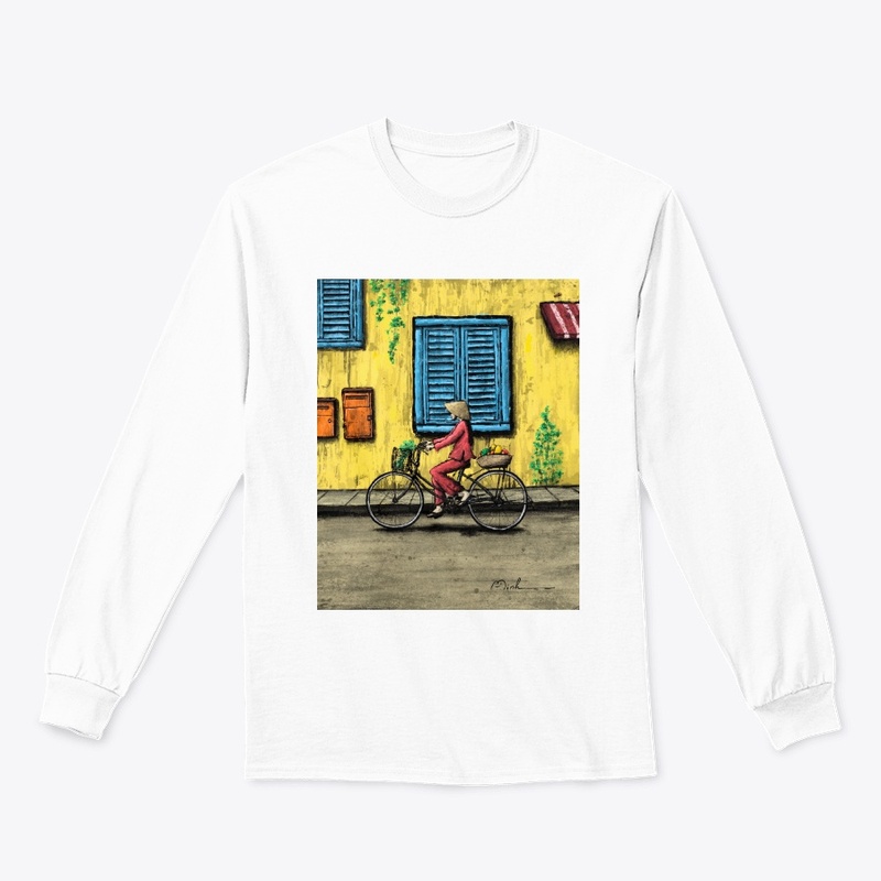 Bicycle girl art print