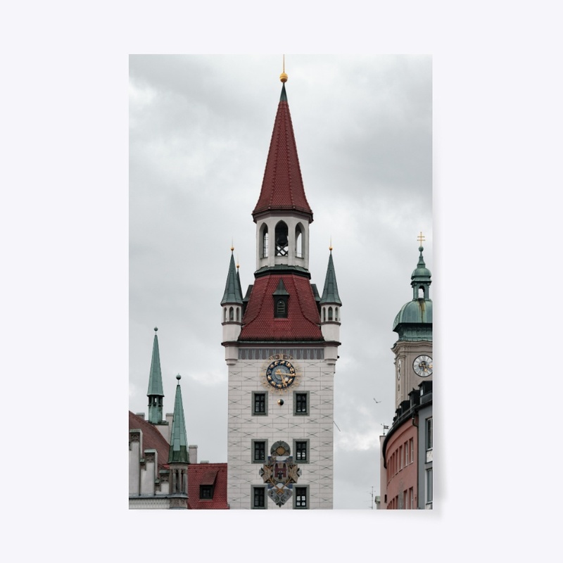 Clock tower on a cloudy day