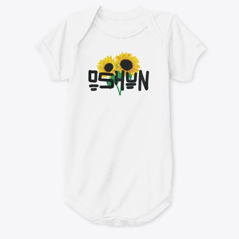 OSHUN Unisex White Sunflower Onesie