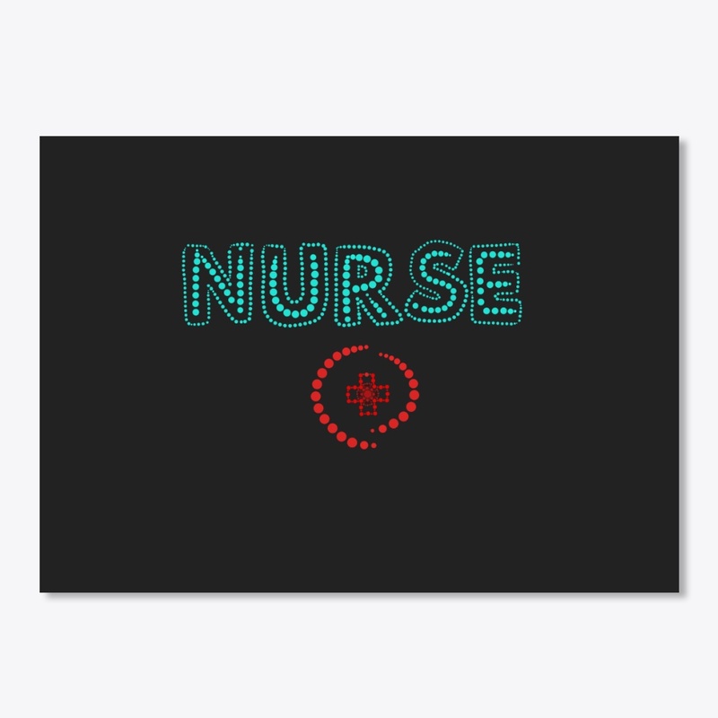 Nurse and red cross dot art