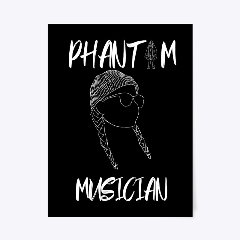 Phantom Merch White on Black