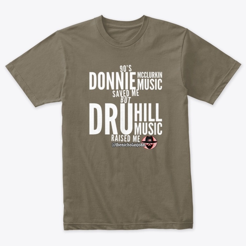 Donnie/ Dru Hill Music White Logo Tee