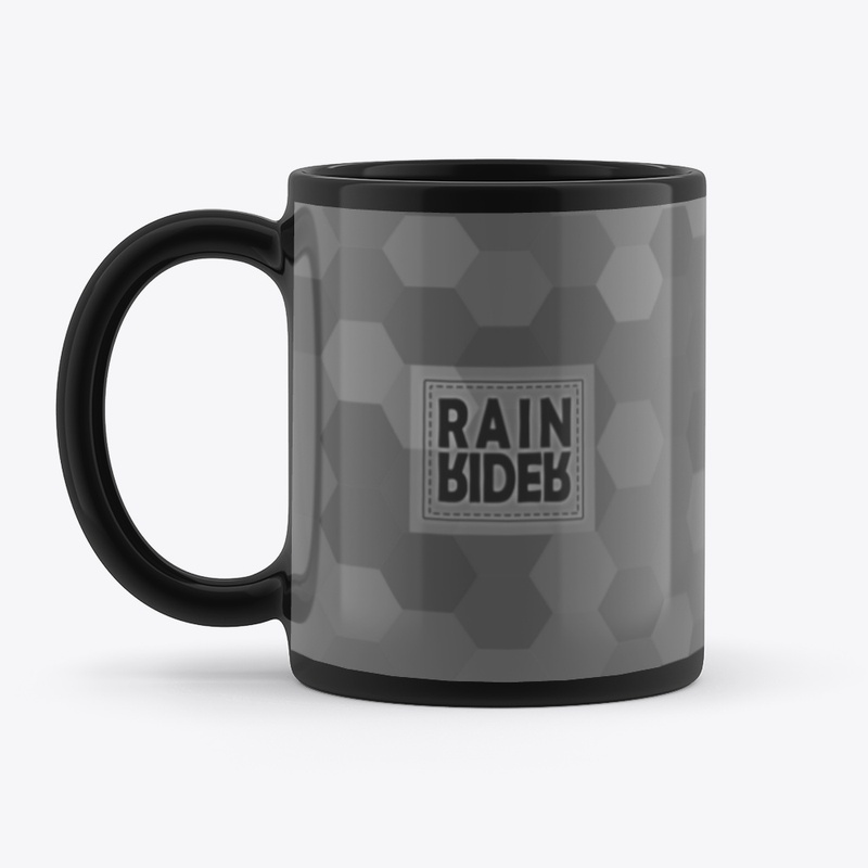 RainRider Black Hexagon Mug