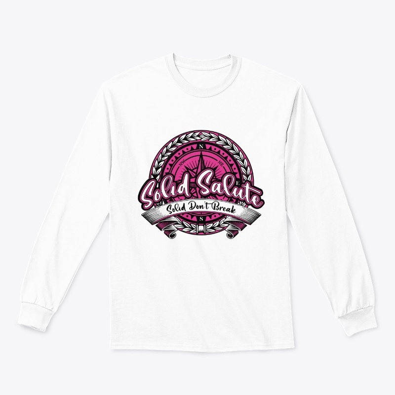 Pink/Wht/Blk Solid Salute Badge