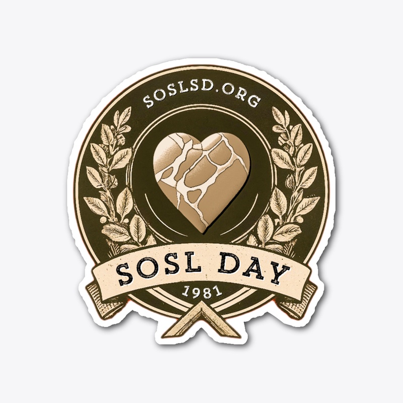 SOSL day V1 die cut sticker in sepia