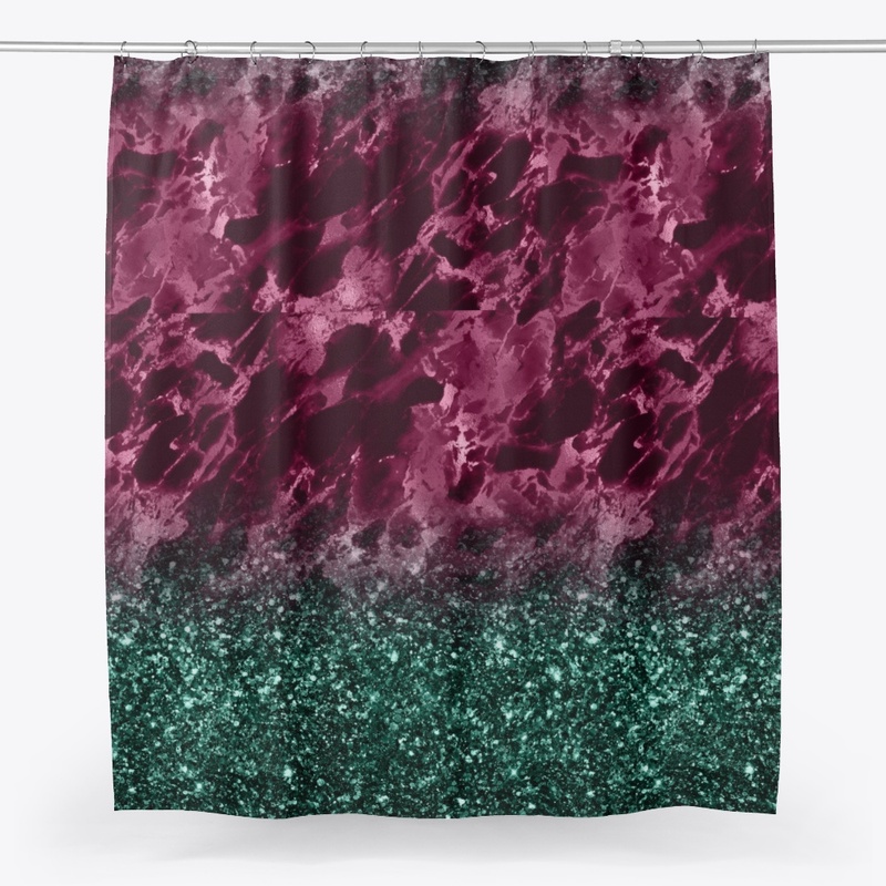 Textured Burgundy and Green Design 