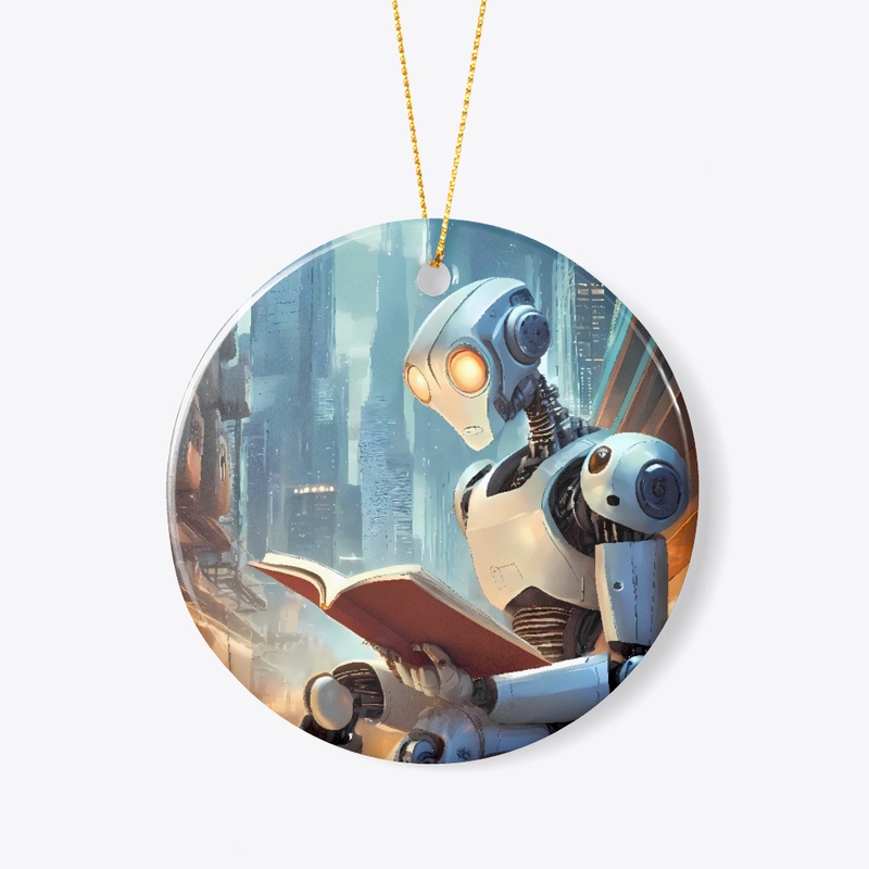 A robot reading 