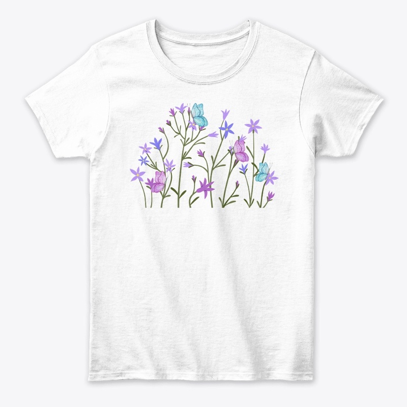 Floral Blossoms With Butterflies