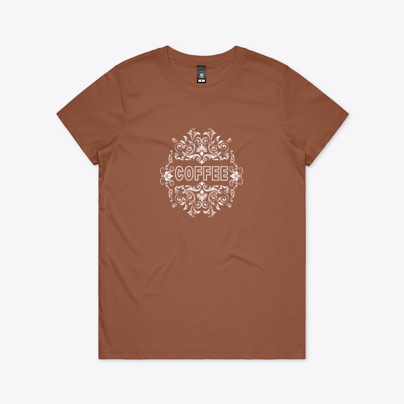 Coffee T-Shirt With Designed Frame
