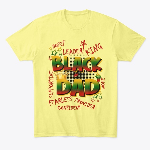 Fearless Black Dad Tee Lemon Yellow  T-Shirt Front