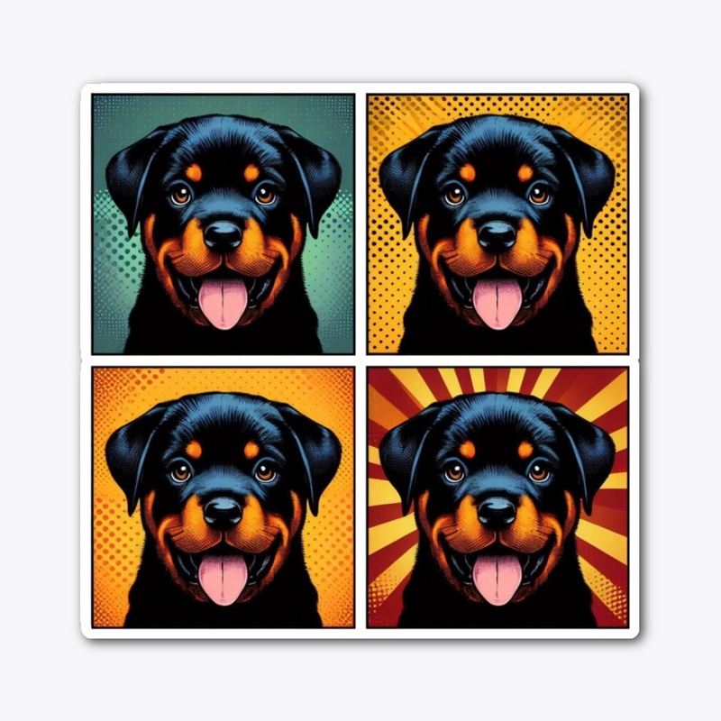 Retro Rottweiler Puppy