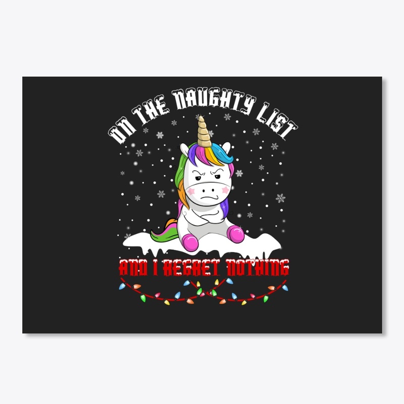 Funny Unicorn On The Naughty List Santa