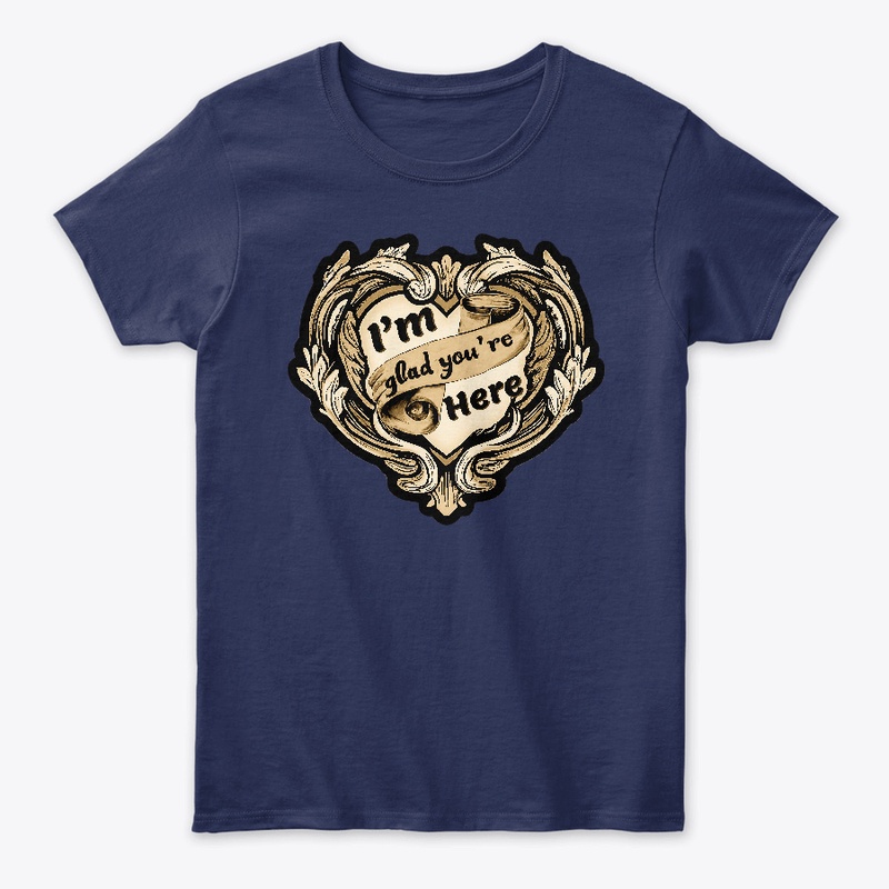 Baroque Heart womens tee in sepia tones