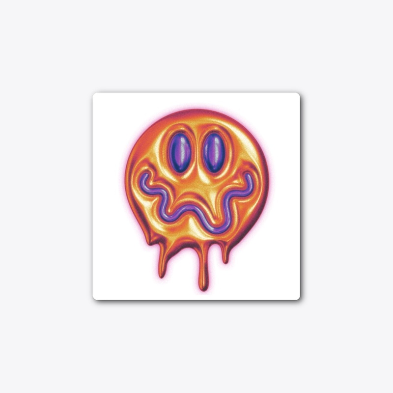 Trippy Smiley Face Print