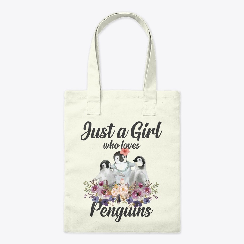 Girl Loves Penguins Watercolor Style